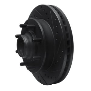 Chevrolet Express 3500 Brake Rotor (1) - Front Right - R1 Concepts - Drilled & Slotted - Black - `01-`02